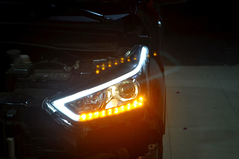 西安现代ix25汽车大灯改装双光透镜氙气大灯